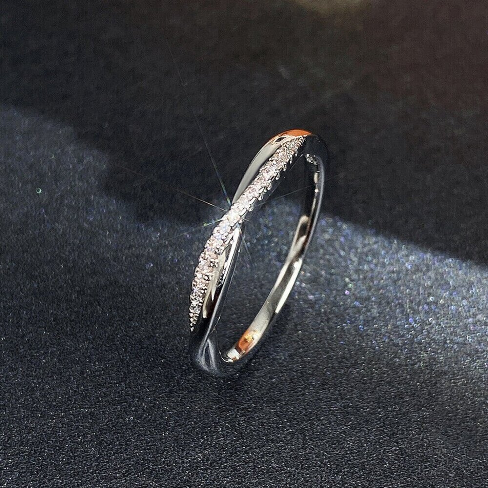 💥 925 Silver Plated Round Rectangle Diamond CZ Rings For Women, HA4568-6